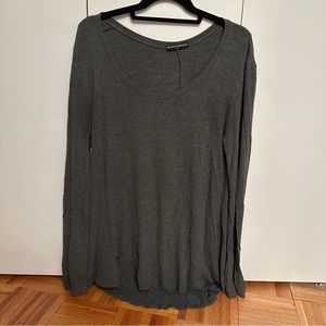 Brandy Melville gray ribbed long sleeve